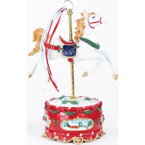 Giostra natalizia giostrina con cavallo cm 24 carillon per bambini decorazioni (1/5)