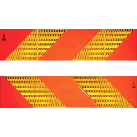 IWH 97609 Heckwarntafel, Halbmarkierungen refl. Zugm., 565x130mm, ECE 70.01, 2 St. Warntafel   565 m