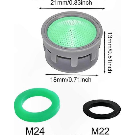 Kit 20 pièces aérateur robinet avec joint couvercle, limiteur de débit et insert filtre, compatible mitigeurs (1/4)