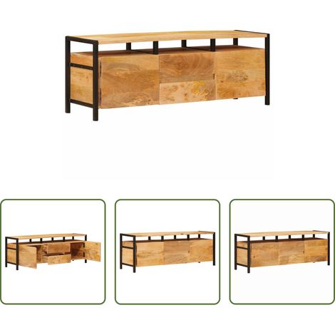 Schrank - Stauraumschränke Braun 110 x 30 x 40 cm Massivholz Mango (1/5)