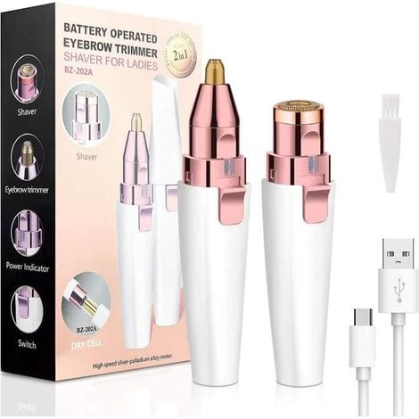 Épilateur électrique pour sourcils pour femmes - Épilateur facial 2 en 1 pour femmes Am D. (Blanc)-AquaForge (1/4)
