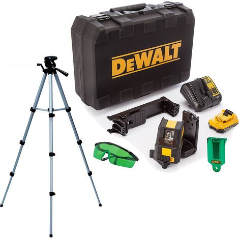 DeWalt DCE088D1G 12v Cross Line Green Laser Level + Tripod + Bag + Bracket (1/4)