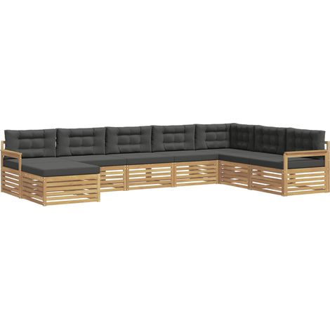 Set di divani da esterno 8 pz Bianco e Antracite vidaXL (1/5)