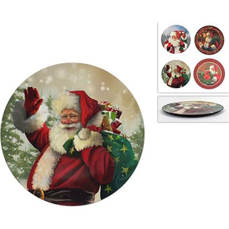 4 Sotto piatti porta dolci natale decorazione babbo natale tavola natalizia d33 belli e particolari (1/2)