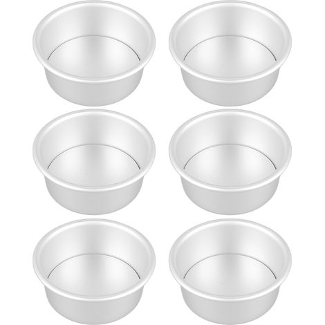 Moule à gâteau rond 10 cm antiadhésif avec fond amovible, lot de 6, pour mariage anniversaire fête (1/5)