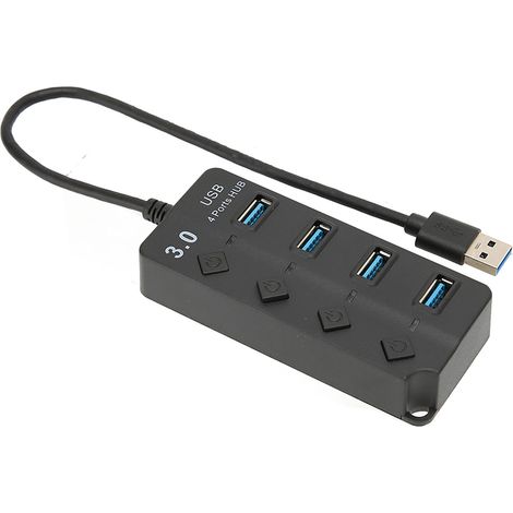 Hub USB 3.0 4 Ports 5Gbps Transfert Stable Plug and Play Économiseur de Temps Multiprise USB Compatible Windows OS X (1/5)