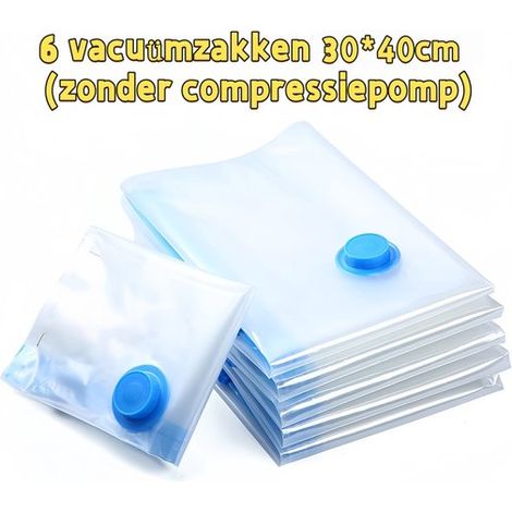 sacs de rangement sous vide - Économisez 80 % d'espace - Convient aux vêtements, oreillers, couettes et couvertures - Maison et voyage - 30 x 40 cm - Couleur de l'image (1/5)