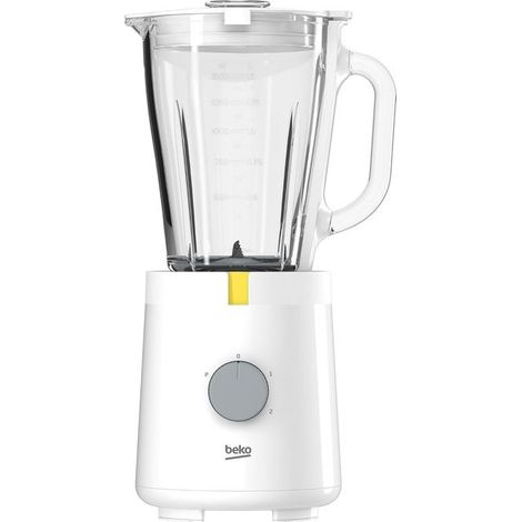 Beko - TBN62608W - Frullatore da Tavolo Glow Line, 600 W, 2 Velocità, 4 Lame in Acciaio Inox, Brocca in Vetro 1,5 L - Bianco