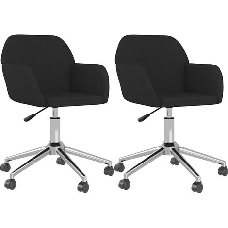 Maison Exclusive - Esszimmerstühle 2 Stk. Drehbar Schwarz Stoff (1/5)