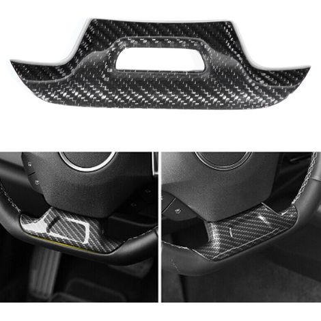Housse de volant en fibre de carbone compatible avec Chevrolet Camaro ZL1 2017-2019 (avec trou) (1/5)