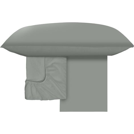 Parure de Lit avec 1 Drap Housse 90x200 Coton 100% Bio Certifié OekoTex Antiacarien Hypoallergénique Respirant Surmatelas Haut 30 cm, 1 Taie Oreiller 50x80 et 1 Drap Plat 150x280 (1/5)