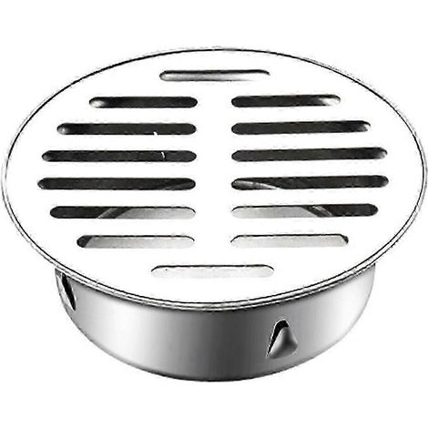 Siphon de sol rond anti-obstruction en acier inoxydable pour balcon, couvercle de siphon de sol (ouverture plate de 110 mm) (1/4)