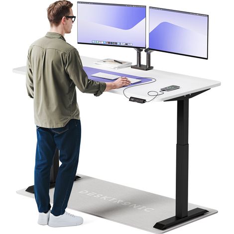 Desktronic Bureau assis debout HomeOne - 160x80cm - Noir/Blanc