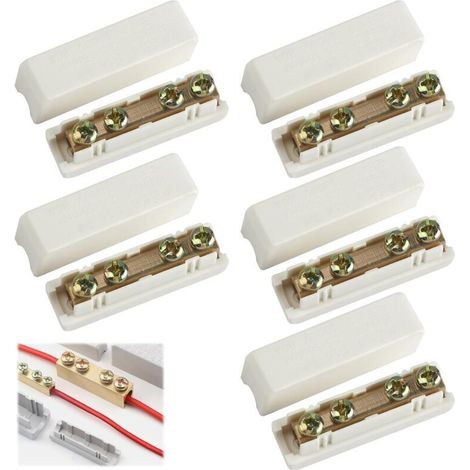 5 PCS Dominos de Raccordement 1000V 100A, Connecteurs de Fils Électriques, Bornes de Raccordement Électriques pour Connexions Sûres, Serre Fils Robustes, Connecteurs de Câbles pour Fils de 2,5 à 16mm²