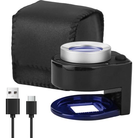 Pocket Magnifier Counting Wire 10 x 30 x Magnifying Glass with LED Light Scale Magnifier Account Wire