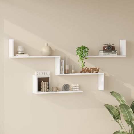 Set de 3 estanterías de pared Vepinshul - Blanco [en.casa] (1/4)