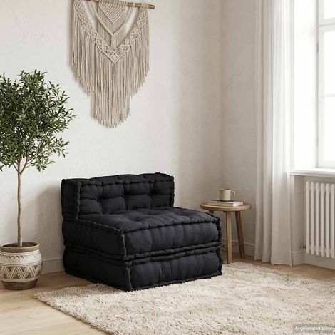 Canapé modulable de sol en tissu coton anthracite 70 x 70 x 54 cm - PANGIVO (1/5)