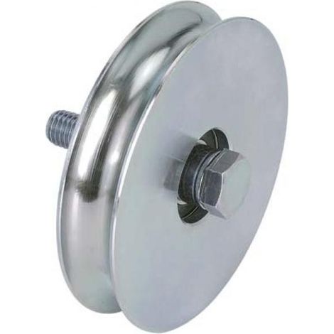 RUOTA CANCELLO A FISSARE GOLA TONDA 400 COMBI - ZINCATA + CUSCINETTO GOLA MM 20 MM 100 - 1 pezzo (1/3)