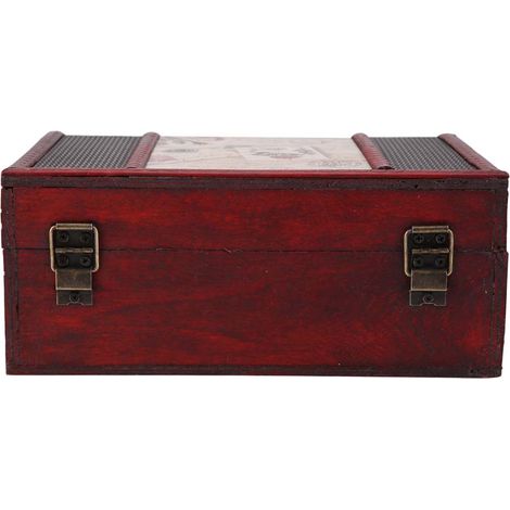 Boîte à Bijoux Livre Ancien en Bois Fait Main Déco Vintage avec Serrure (1/4)