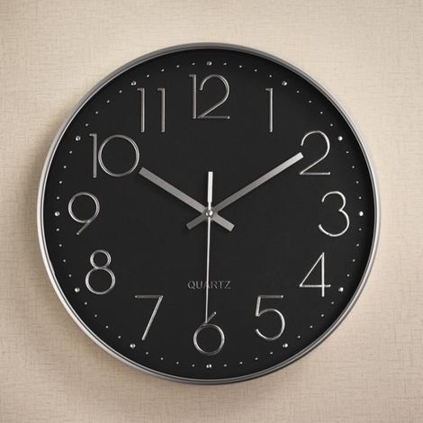 Horloge murale silencieuse 30CM horloge de cuisine Quartz à piles moderne décor à la maison horloge bureau classe salon chambres,D (1/4)