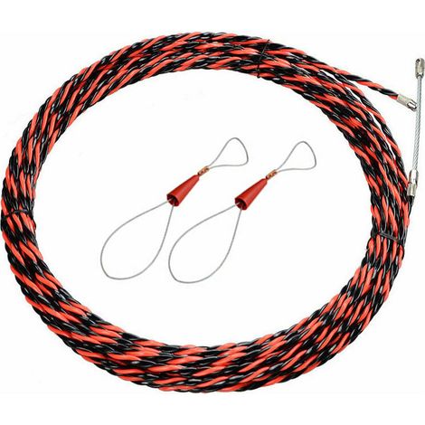 20 m lange Elektriker-Drahtzieher, 6 mm Durchmesser, einziehbarer Installationsdrahtzieher für Kabel und Verlängerungskabel, flexibler Spiraldrahtzieher aus Stahl, Adelala (1/5)