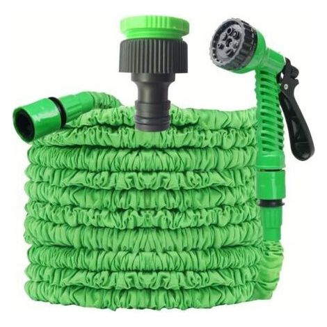 Tuyau d'Arrosage Extensible 15m, Tuyau Arrosage Extensible, Tuyau d'Arrosage Flexible avec 7 Modes de Pulvérisation, Léger et Facile à Ranger Pour Irrigation, Jardin, Arrosage, Nettoyage (1/5)