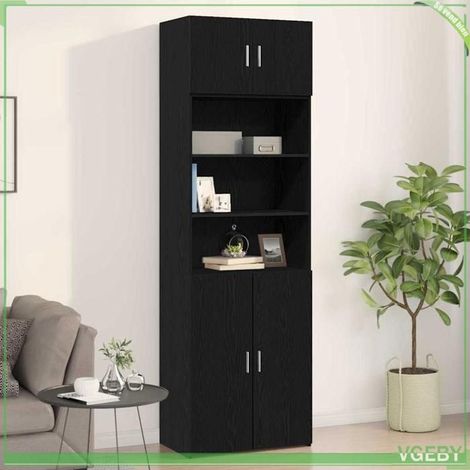 Meuble mural - ABI - Chêne noir - 2 portes - Bois d'ingénierie - 70 x 42.5 x 40 cm (1/5)