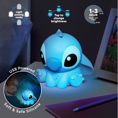 Paladone Disney Stitch Lámpara Quitamiedos de Silicona 15 cm
