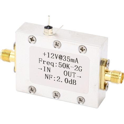 Amplificateur RF 50KHz-2GHz Gain 31dB Faible Bruit 0.8dB Alimentation 9-15V pour Antenne (1/5)