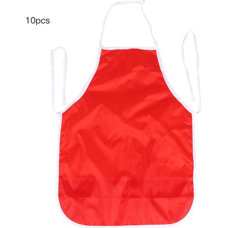 Tablier de Peinture Imperméable Sans Manches 10 Pièces Poches Spacieuses Tissu Durable Non Toxique Rouge (1/5)