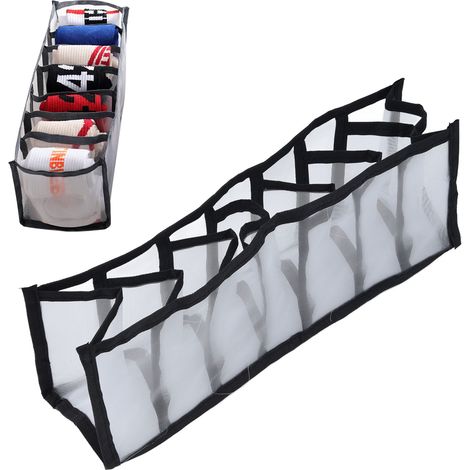 Boîte de Rangement pour Sous-vêtements 7 Compartiments - Organisateur Pliable pour Culottes, Chaussettes et Soutiens-gorge
