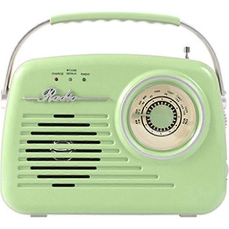 Multifunktionales Vintage-Bluetooth-Radio im Retro-Design mit USB-, BT-, SD-, FM- und AUX-Anschluss, ideal für Zuhause und Büro. (1/5)