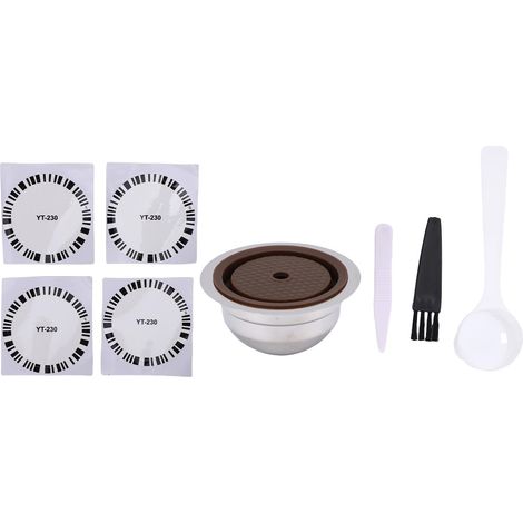 Capsule café réutilisable pour Vertuo Line Next – Inox 304 pod filtre rechargeable avec brosse cuillère 230ML, cuisine (1/5)