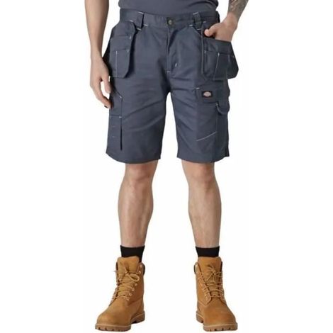 Pantalones cortos de trabajo Dickies Redhawk Pro gris talla 54 poliéster algodón