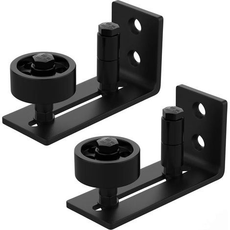 Guide Au Sol Pour Porte De Grange Coulissante - Acier Galvanisé - Fixation Murale Ou Plancher - 8 Options D'Installation - Charge Max 105 Kg - Lot De 2