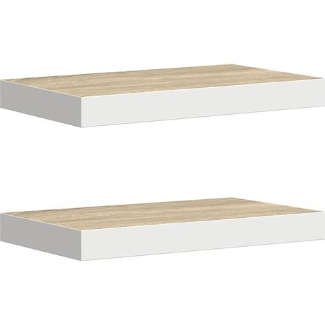 Maison Exclusive - Schweberegale 2 Stk. Eichen-Optik und Weiß 40x