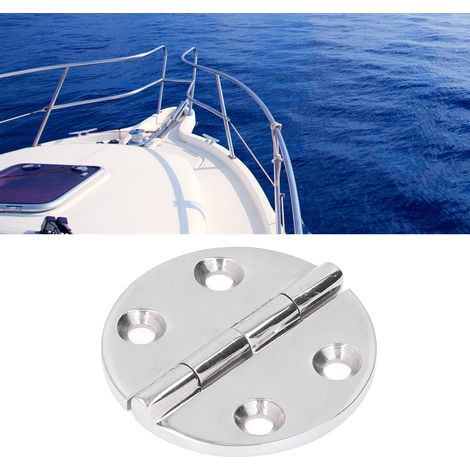 Charnière ronde épaisse en acier inoxydable 316, finition polie miroir, pour la navigation de plaisance et l'accastillage, 64 mm (1/5)