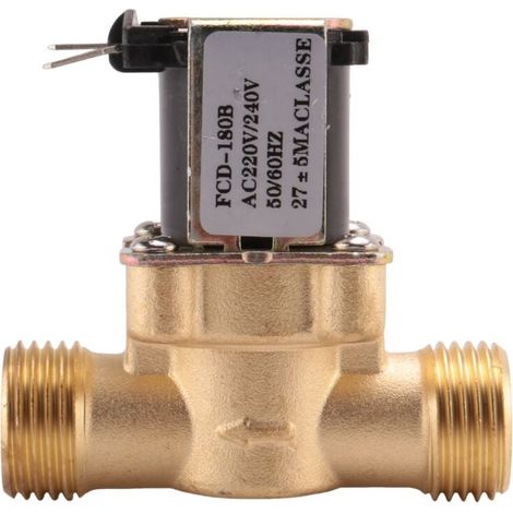 Électrovanne Électrique 220V 1/2 Pouce Laiton Normalement Fermée pour Contrôle Eau Liquide Chimique Industriel (1/4)