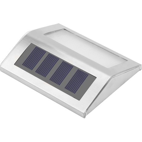 Edelstahl 3-LED Solar-Wandleuchte, wasserdicht, für Gehwege und Landschaftsbeleuchtung (weißes Licht) (1/5)