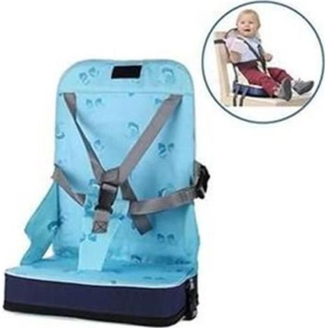 Pliant Siège Rehausseur Coussin de Chaise Haute Avec Harnais 5 Points Sécurité Pour Bébé Manger Facilement Dehors Voyage (1/4)