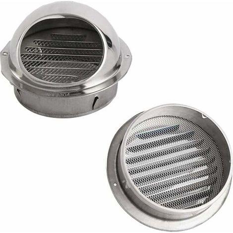 1 Pcs Grille de Ventilation d'Aération 100mm -Hotte d'air Murale Bouche aération en Acier Inoxydable Avec Maille Anti Insectes pour hotte aspirante unité climatisation contre Les Intempéries (1/4)