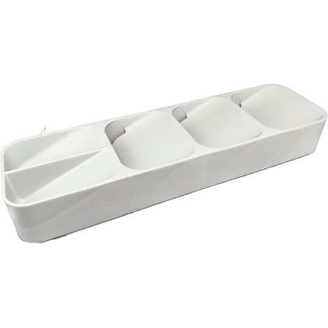 Kitchen Drawer Organizer Silverware Organizer for Kitchen Storage Tray Cutlery Box Spoon Knife - White (1/5)