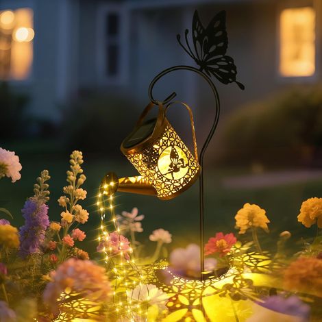 Lampe Solaires Extérieur Arrosoir, Guirlande Métal Imperméable Eau Lumière Led Décoration Vintage pour Chemin/Cour/Terrasse (1/5)