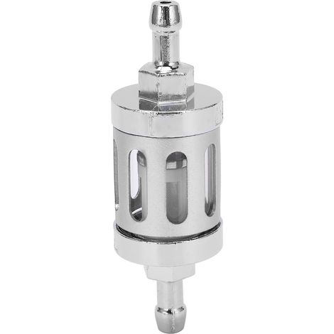 Filtre à carburant avec couvercle en alliage d'aluminium et verre de remplacement pour voitures, quads, SUV, motos et pit bikes (argenté) (1/5)