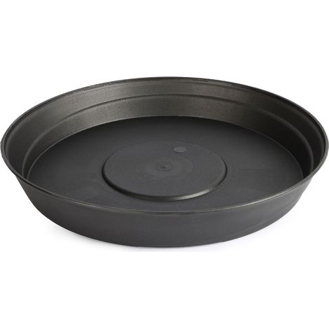 Garronda Soucoupe pour Plantes Plastique Plateaux Pot de Felurs et Plantes GD-0023 (Graphite, ⌀ 24cm H 4cm)
