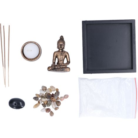 Statuette Bouddha Décorative en Résine avec Support Bougie, Finition Haut de Gamme (1/5)