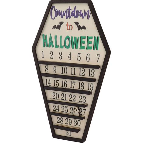 Calendrier de l'Avent Halloween réutilisable, panneau en bois animé à faire soi-même, décoration de bureau pour la maison (1/5)