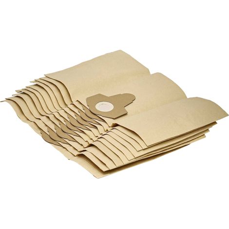 vhbw 10x Bolsa aspiradora compatible con Einhell BT-VC 1250 S / SA, NTS 1400 aspiradora - papel, 38 cm x 24,5 cm, marrón