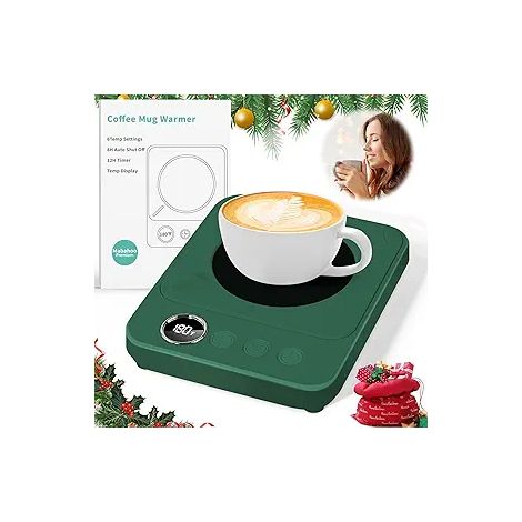 Tapis chauffant automatique USB pour tasse, socle réchaud électrique sans tasse, chauffe-boisson intelligent 5V, surface anti-glissante, design compact économe en énergie, idéal bureau et maison. (1/2)