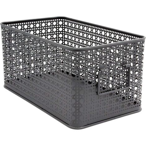 Lot de 4 paniers de rangement en métal gris 16,5 x 28,5 x 14 cm (1/5)